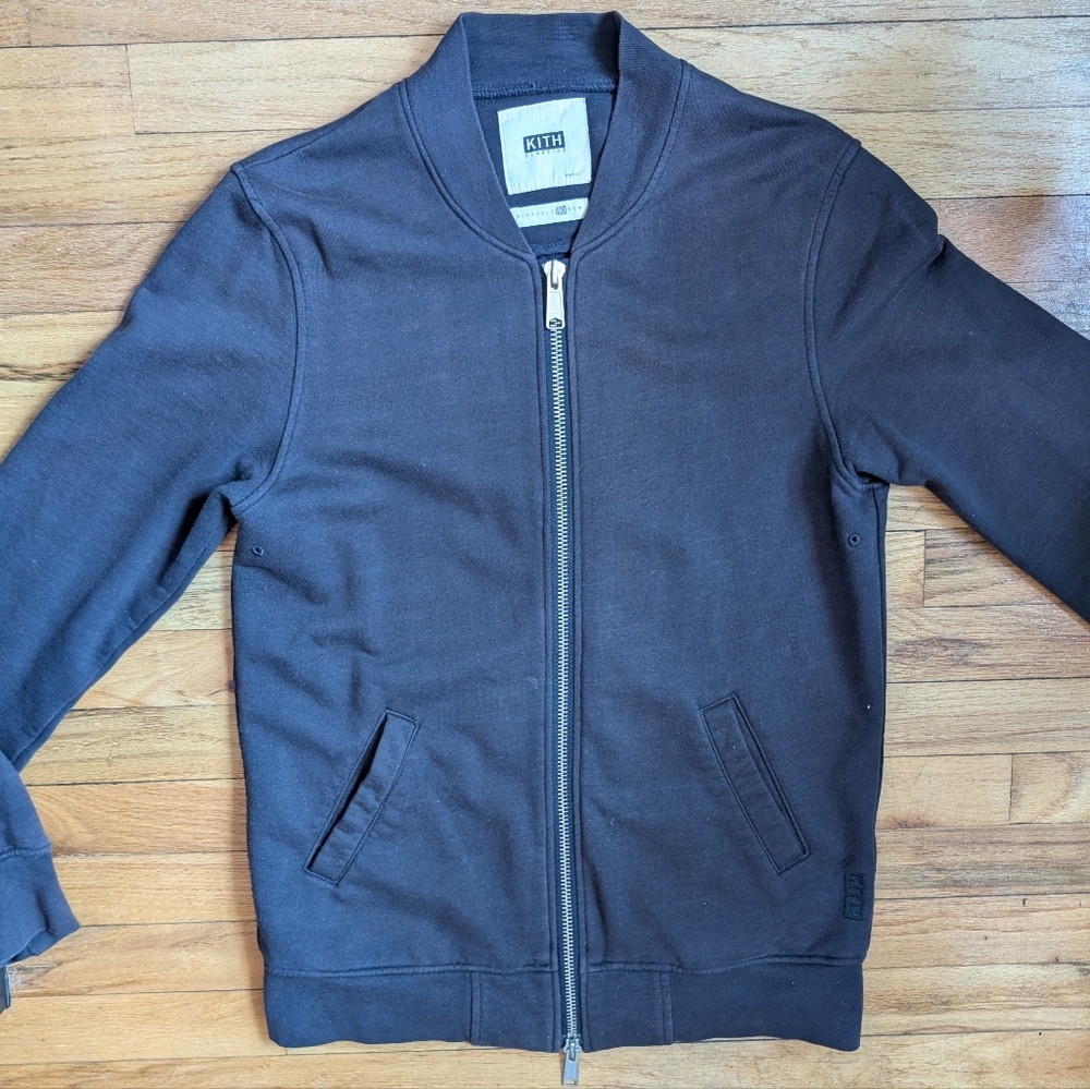 KITH Men's French Terry Knit Navy Bomber Size Small